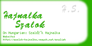 hajnalka szalok business card